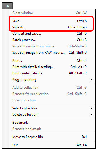 Saving Editing Results in Digital Photo Professional