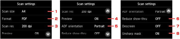 Settings for Scanning from the Operation Panel - MB2720