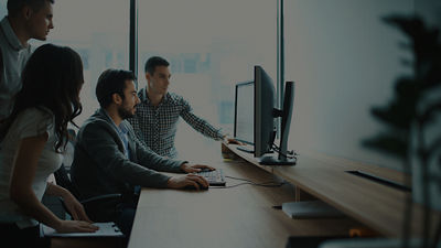 Image of security solutions experts working.