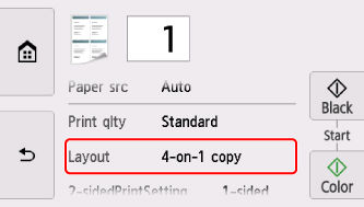 Copying Four Pages onto a Single Page - TS8120
