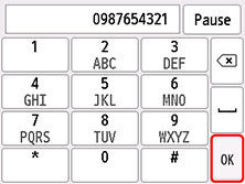 Sending Faxes by Entering the Fax / Telephone Number on the Printer ...