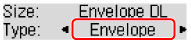 Select Envelope, then press the OK button