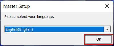 Select your language, then click OK (outlined in red)