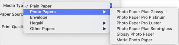 Specify the Paper Type when Printing from a Mac - MX922
