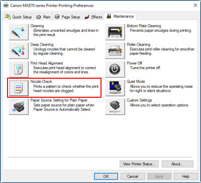 Clean the Print Head on a PIXMA MX870 with a Windows PC