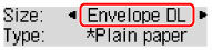 Select the size of the envelopes, then press the OK button