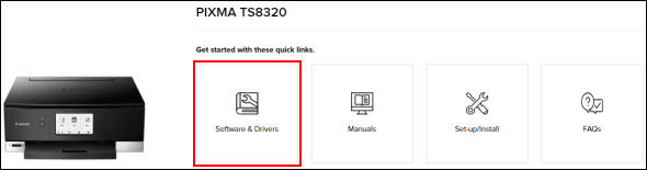 Select Software & Drivers (outlined in red)