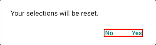 Tap or click Yes to return to the main menu, or No to resume (both outlined in red)