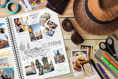 Photo Album on a Table with a Hat