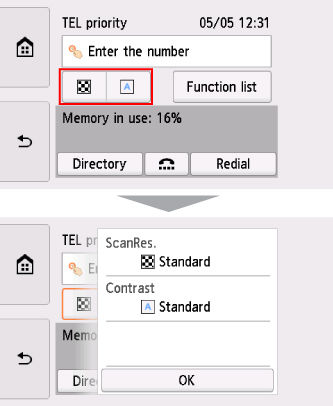 Settings for Sending Faxes - TR8620 / TR8620a /TR8622 / TR8622a
