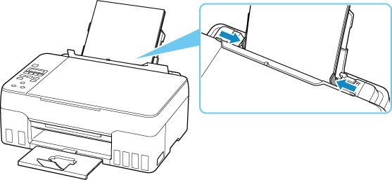 Slide the right paper guide to align with both sides of the paper stack