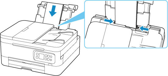 Slide the right paper guide to align the guides with the sides of the envelopes