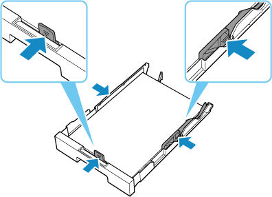 Slide the right paper guide to align it with the paper stack