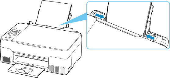 Slide the right paper guide to align with both sides of the paper stack