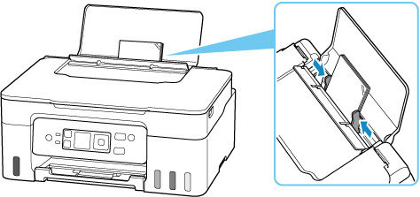 Slide the right paper guide to adjust the guides against the edges of the paper stack
