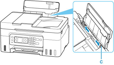 Slide the right paper guide to open both paper guides