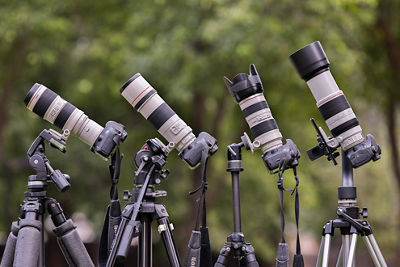Cameras on tripods