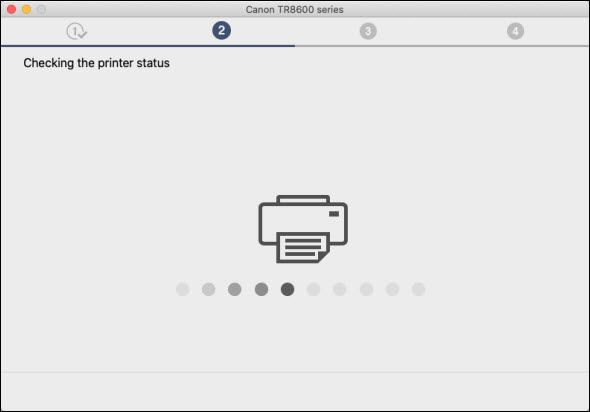 Checking printer status screen