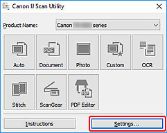 Scanner Button Settings via IJ Scan Utility (Windows)
