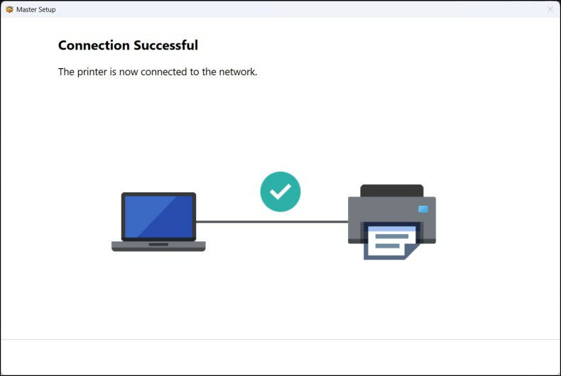 The printer is now connected to the network