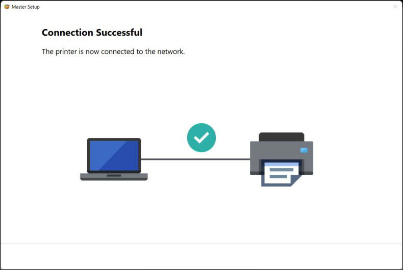 The printer is now connected to the network