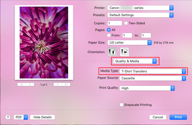 Printing on T-Shirt Transfer Paper