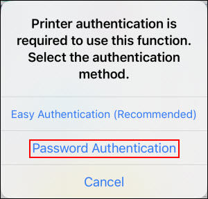 Tap Password Authentication (outlined in red)