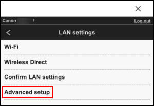 Tap Advanced setup (outlined in red)