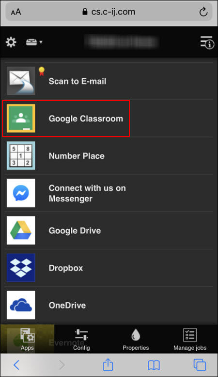 Printing from Google Classroom with Canon PRINT (iOS)