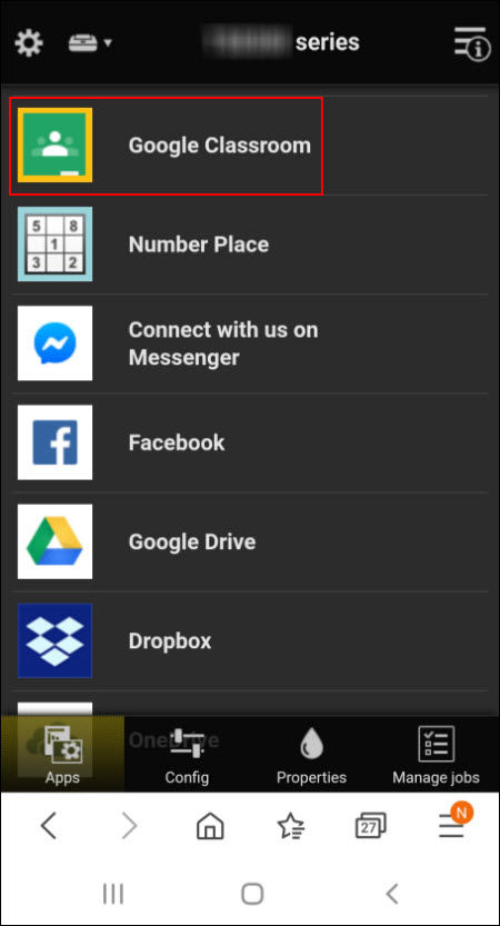 Printing from Google Classroom with Canon PRINT (Android)