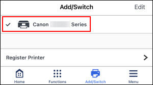 Tap and hold the name of the printer you want to rename (outlined in red)