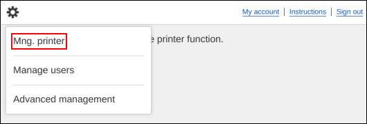 Select Mng. printer (outlined in red)