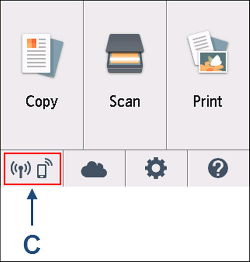 HOME screen: Select Network status