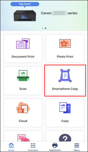 Tap Smartphone Copy (outlined in red)