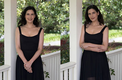 Photo of a woman taking two different poses