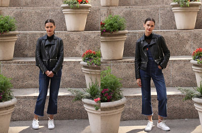 Photo of a woman taking two different poses