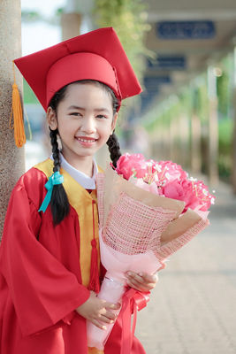 Photo of a young girl at graduation