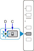 figure: Press and hold the Direct button and the Direct lamp flashes