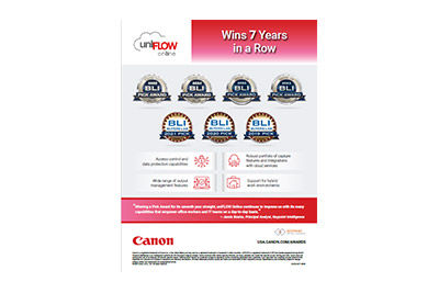 uniFLOW Online BLI Keypoint Intelligence 2025 Pick