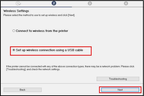 Set up the Network Connection using a USB cable - TS3120 / TS3122 (Windows)