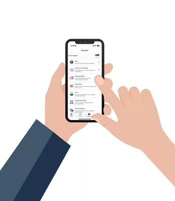 Image of Canon PRINT user interface on a smart phone