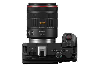 Camera with RF20-50mm F4 L IS USM PZ Lens Attached