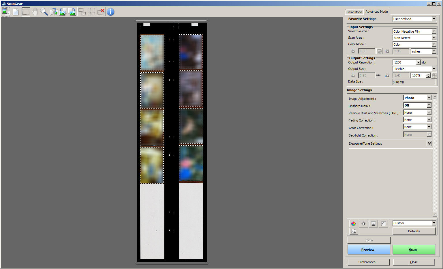 Manually Cropping Images While Scanning Film in Advanced Mode ...