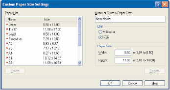 Printer Properties Page Setup tab Win2000/XP L120
