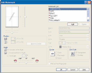 Printer Properties Page Setup tab Win2000/XP L120