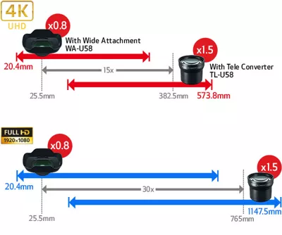 Optional Wide and Tele Accessories example