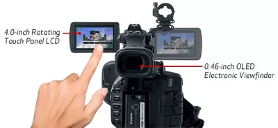 4.0-inch Rotating Touch Panel LCD and 0.46-inch OLED Electronic Viewfinder Graph Example