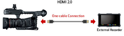 HDMI 2.0 One cable connection example