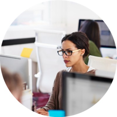 Woman working at computer