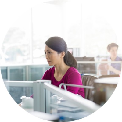 Woman sitting at desk